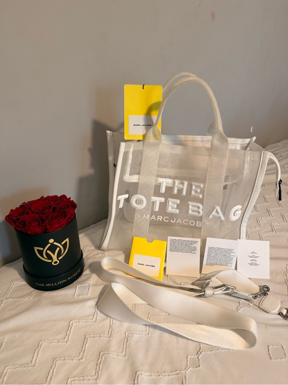 Marc Jacobs Clear White 'The Tote Bag' Transparent Shoulder Tote